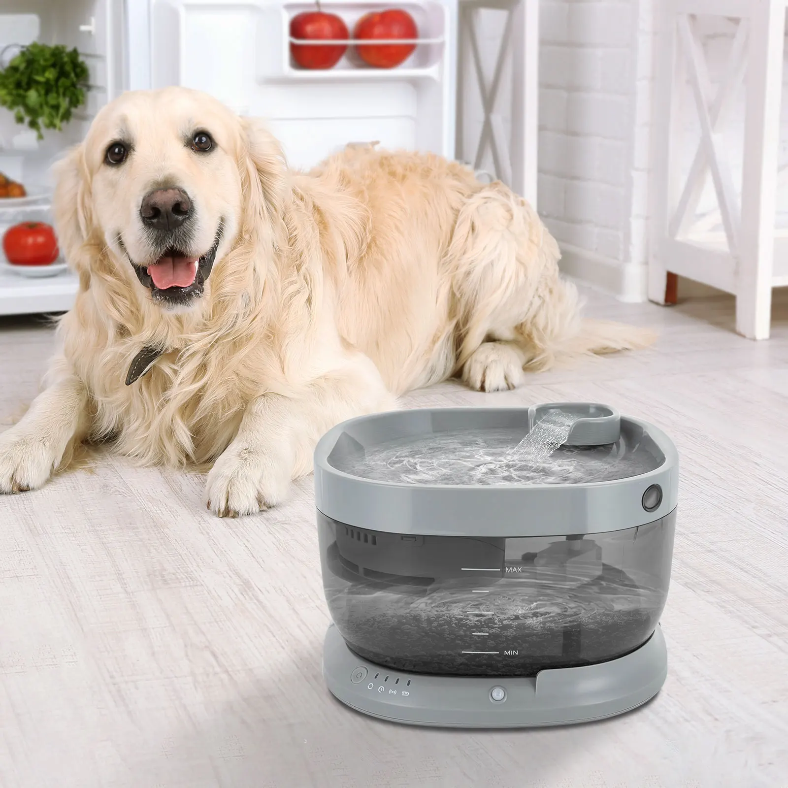 

Pet Water Dispenser - Grey CYD004 (5000mAh), USB Powered, Automatic Fresh Water for Cats & Dogs