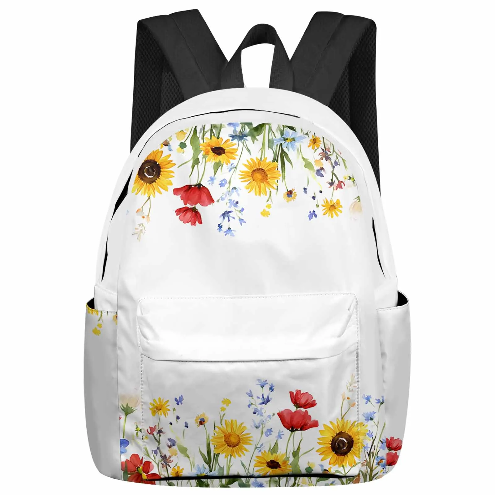 

Sunflower Red Blue Flower Backpack School Bags for Teenagers Students Laptop Bag Women's Casual Travel Backpack