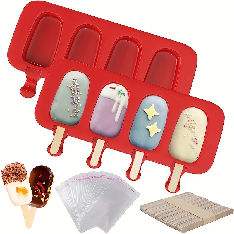 

2/100pcs/ 1set, 100pcs 100pcs Creative Popsicle Mold with Bags and Sticks - Safe and Easy Ice Cream and Jelly Maker for Kitchen