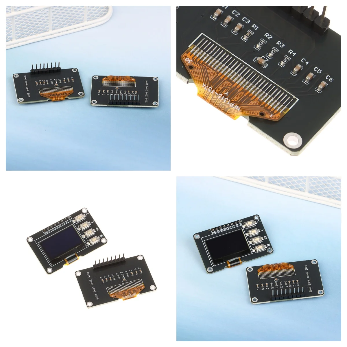 0,96-дюймовый OLED-экран, белый/синий, экранный модуль 12864 с матрицей, 4-клавишные интерфейсы, клавиатура IIC SSD1315