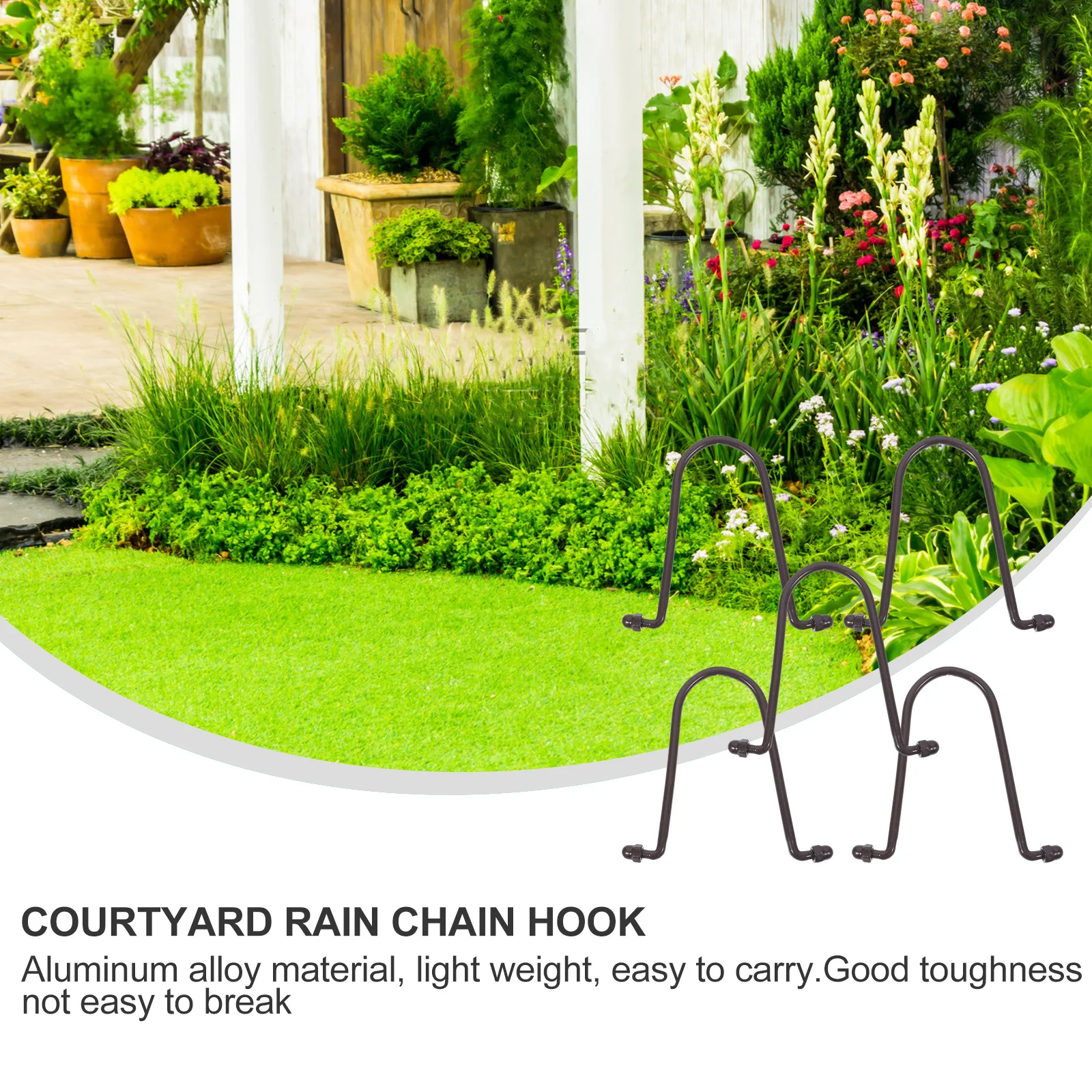 

Rain Chain Hooks Aluminum Alloy Sturdy Rain Gutter Chain Accessories for Garden Practical Durable Hooks Aluminum Alloy Hook