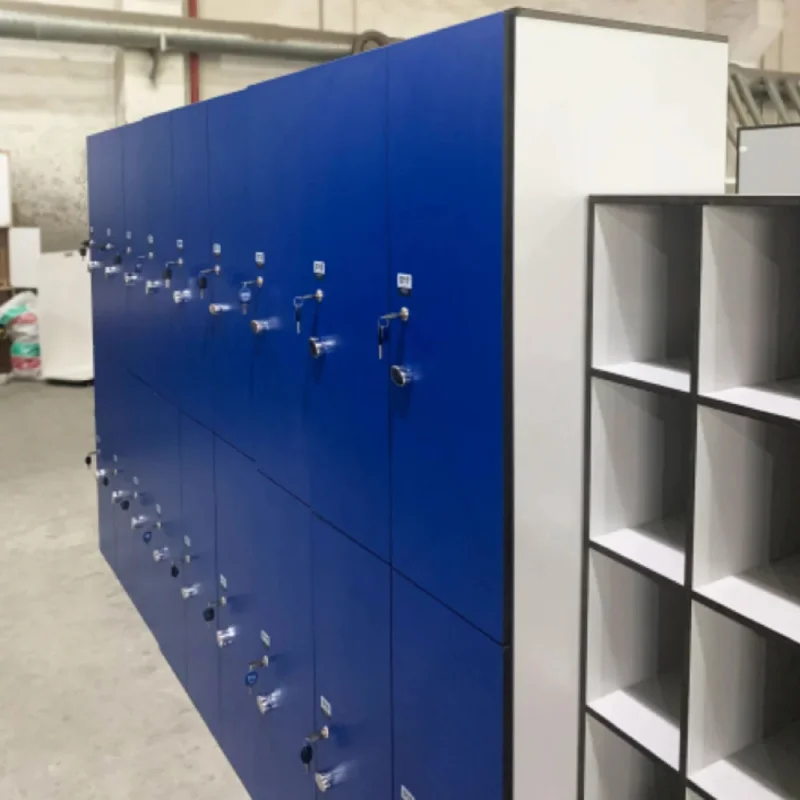 custom.Modern Scratch Resistant DEBO 2-Tier Phenolic Resin HPL Locker with Waterproof Durable & Design Public U
