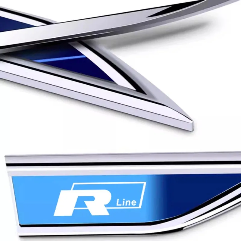 2Pcs Stainless Steel Car Door Sticker Decals Metal Badge Decoration Accessories For Volkswagen Rline T-Cross Arteon Magotan Polo - Image 4