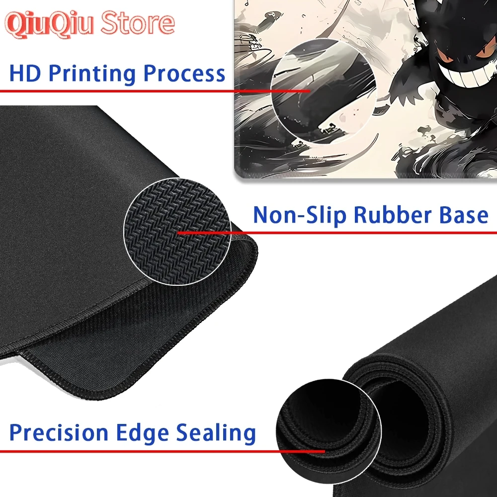 Miếng Lót Chuột Chơi Game Để Bàn Thảm Dễ Thương Gengar Pokemon Chống Thấm Nước Chống Trơn Trượt Mousepad Lớn Tùy Chỉnh Mở Rộng B