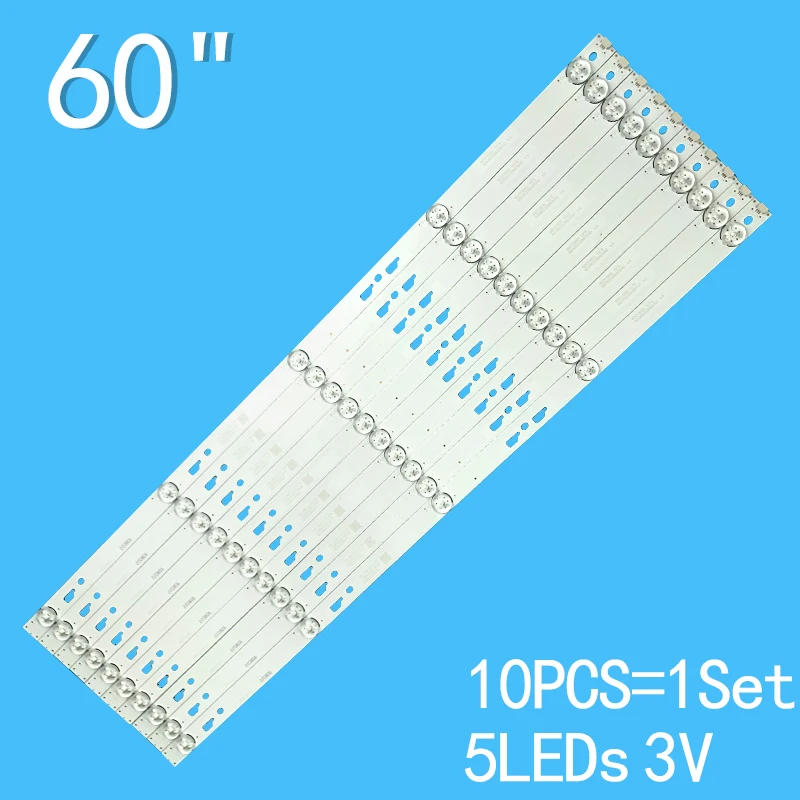 

10pcs LED Backlight Strip for Toshiba 5 Lamps 60D1600 10*5 60HR332M05A0 For 60U3600C 60U36CMC D60A620U L60E5800A-UD LE0QD2R0-C-K