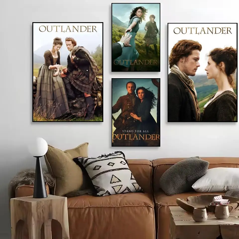 O-outlander مسلسل تلفزيوني اللوحة الخط غرفة نوم المنزل مقاوم للماء قماش المشارك غير المؤطرة جدار الفن طباعة الديكور جدارية