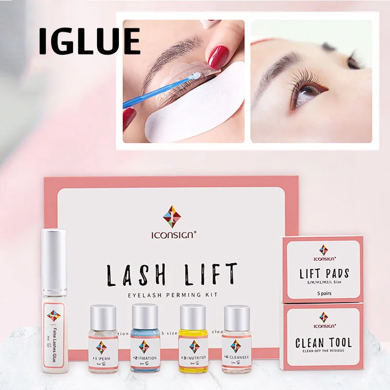 IGLUE Eyelash Extension High Quality Supplies ICONSIGN Lash Lift Kit Set Fake Eyelash Perm Kit Women Makeup Tool Beauty Health