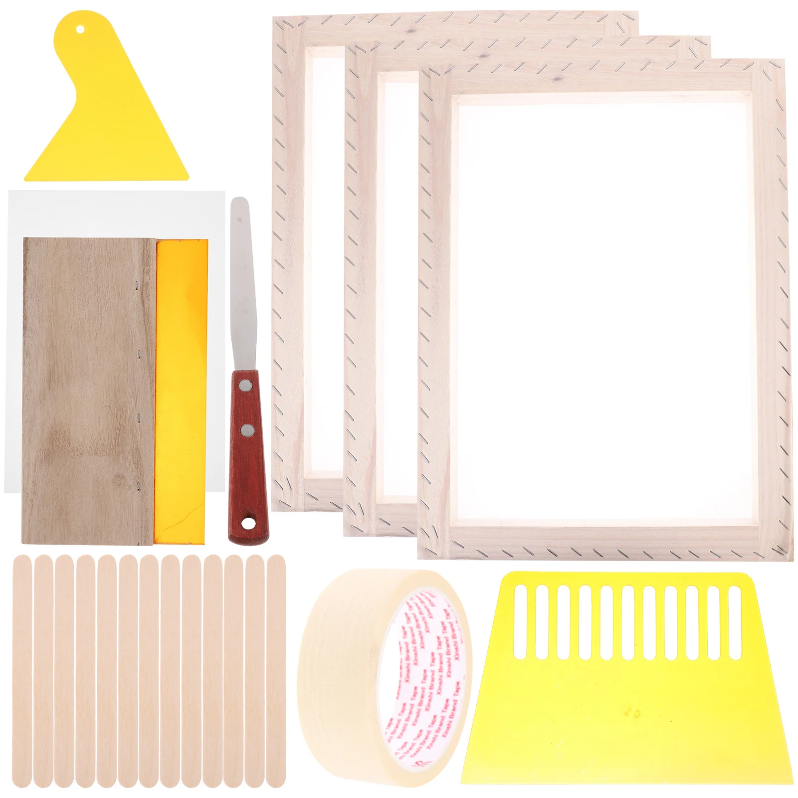 

1Set Wooden Screen Frame Professional Screen Printing Tools Convenient Stable Characteristics High Reliability DIY Projects