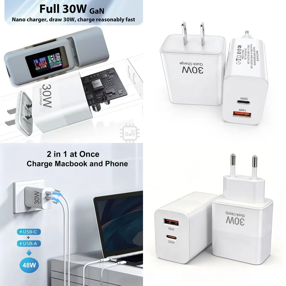 carregador-de-parede-inteligente-30w-pd-usb-c-com-porta-dupla-e-plugue-eu-us-para-iphone-17-16-15-pro-max-samsung-galaxy-s26-s25-s24-ultra