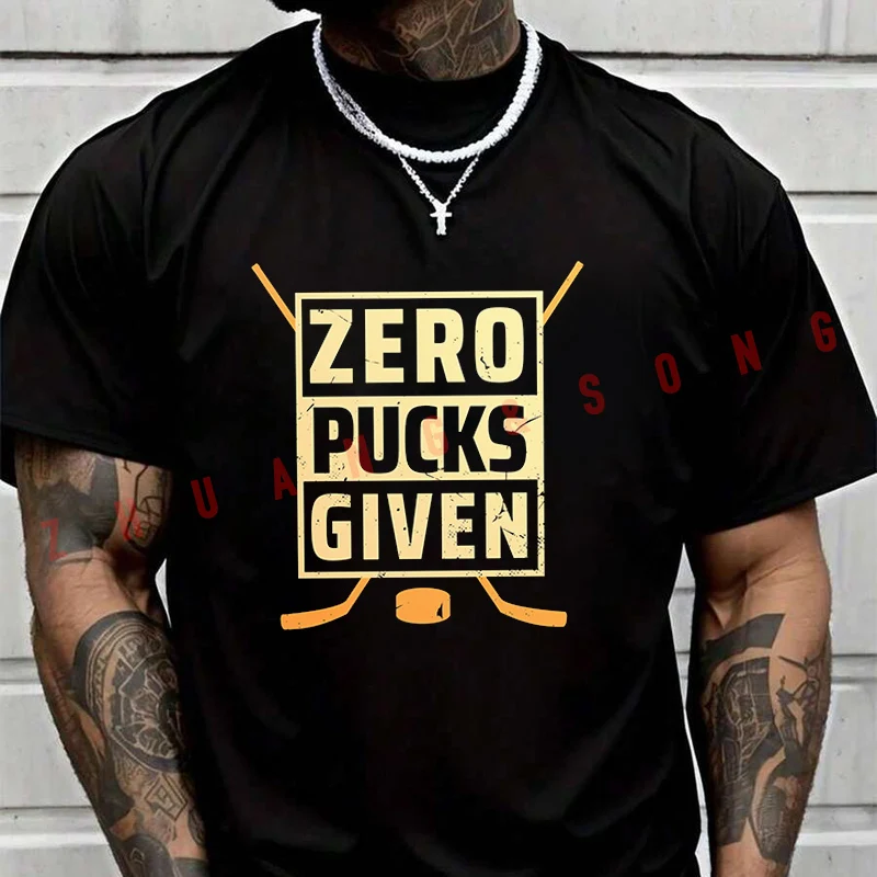 

ZERO PUCKS GIVEN Hockey T-SHIRT Male Brand Tee Shirt Men Summer T Shirts Casual High Quelity O-neck Tees