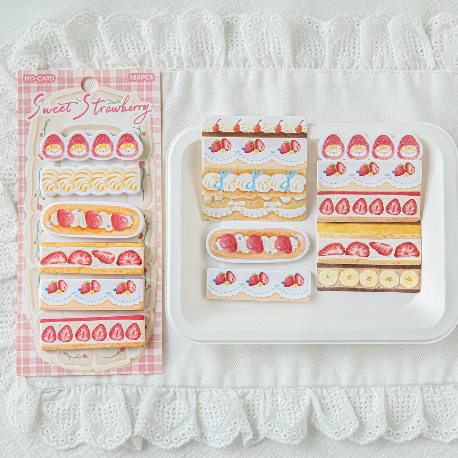 

180pcs Dingding Cake Shop Series Kawaii Cake Appearance Message Sticker Index Creative Student Stationery Scrapbook Sticker