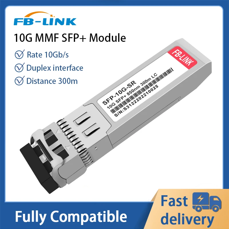 10G SR SFP+ 300m Module Multi-Mode Duplex LC Transceiver Module 850nm 300m compatible with Cisco Mikrotik Mellanox switch