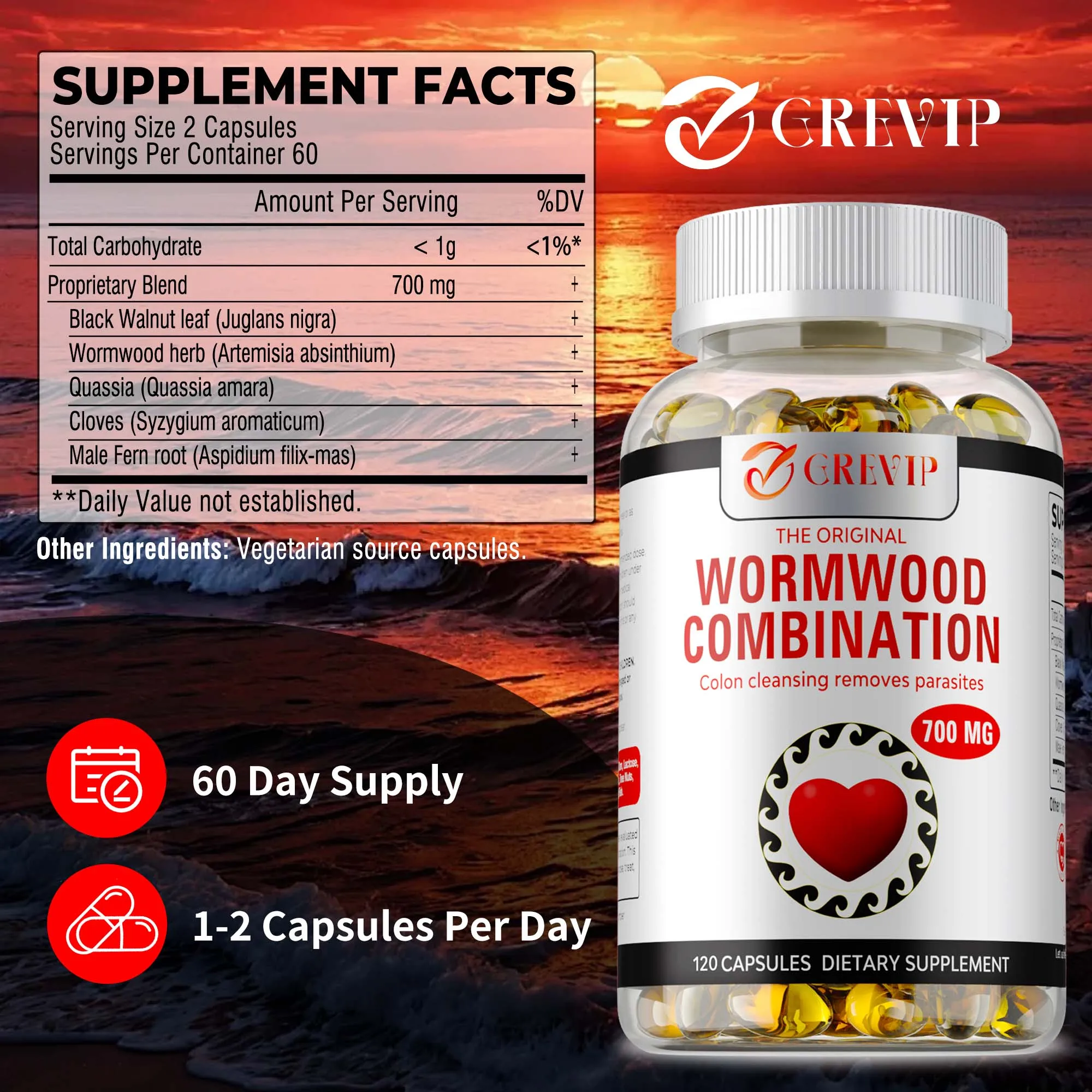 Wormwood Combination - Nutrient Absorption, Balances Intestinal Flora, Promotes Digestive and Liver Health, Enhances Immunity
