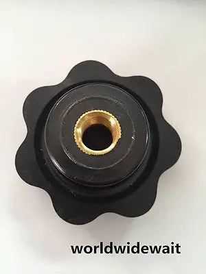 1PC M12 x 63mm Head Dia Black Plastic Star Head Clamp Knob Grip