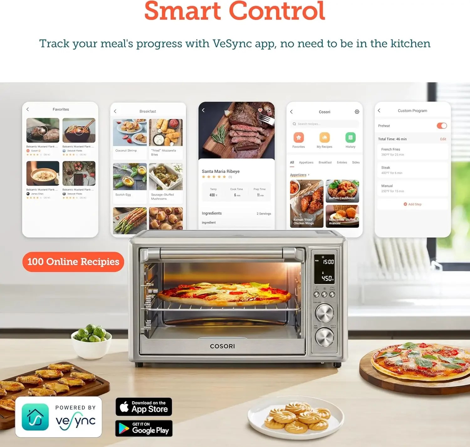 Smart 13-in-1 Air Fryer Toaster Oven Combo, Airfryer Rotisserie Sous Vide Convection Oven Countertop, Bake, Broil, Roast,