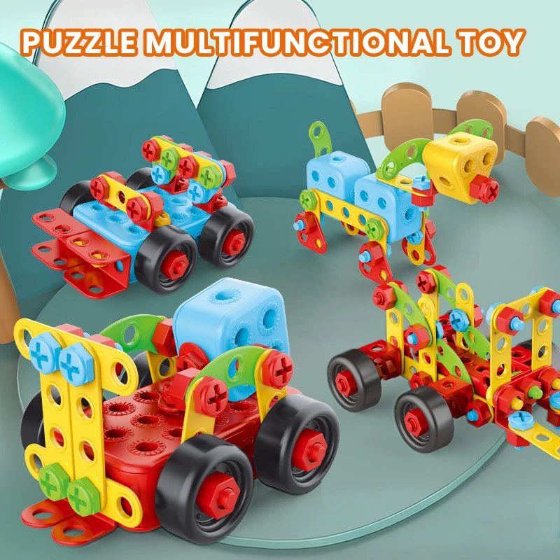 Drill Screwing Building Block 3D Nut Gear Assembly Tool Construction Set Educational Boys and Girls Toolbox Toy for Kids Gift view 3