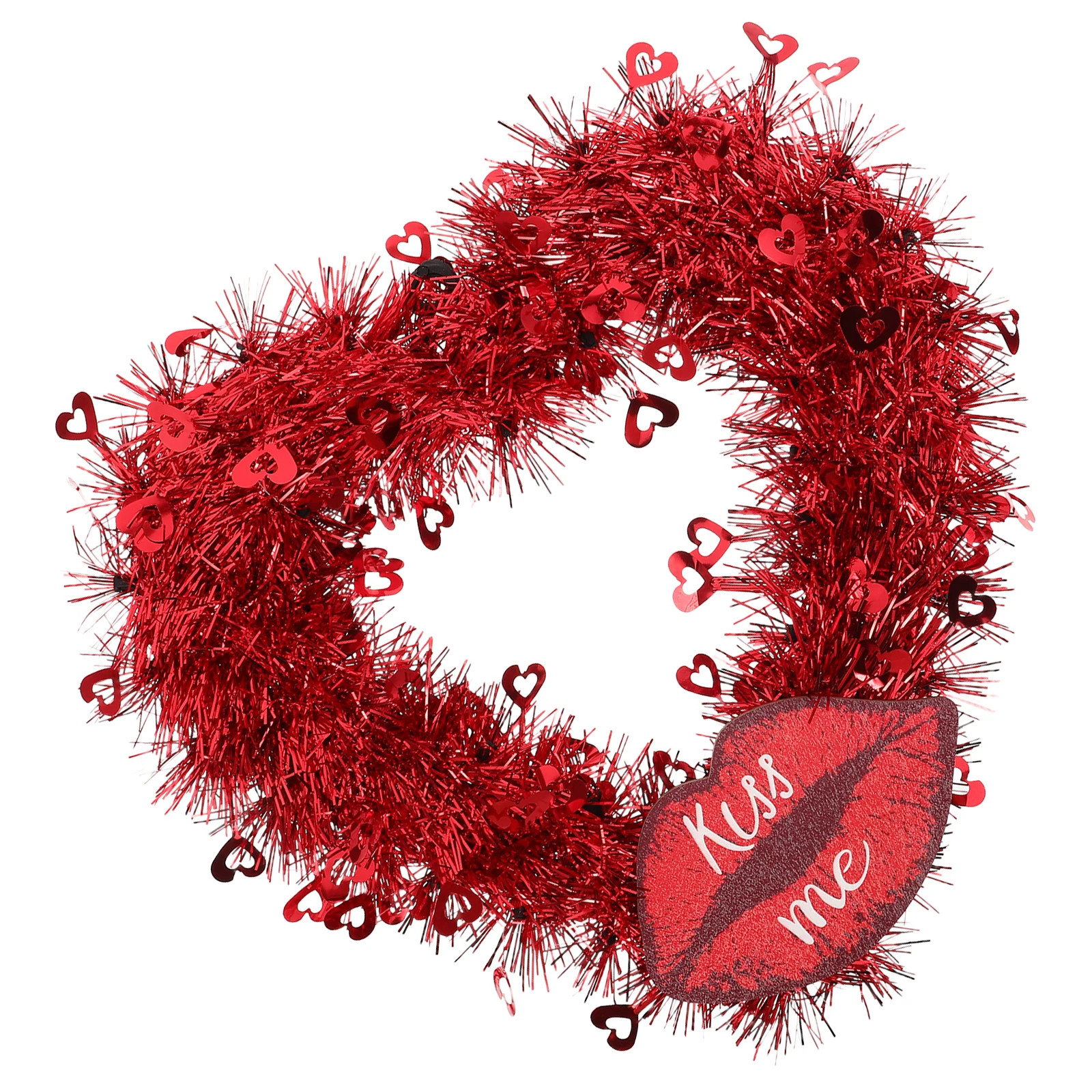 

Valentine's Day Love Garland Faux Flower Wreath Heart Door Decor Anniversary Wedding