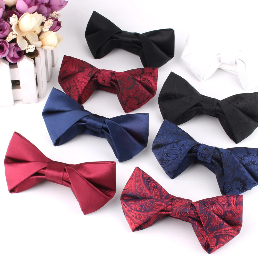 Bow tie For Groom Fashion Satin Bow tie For Men Women Bow knot Adult Bow Ties Cravats Groomsmen Gifts Paisley Wedding Bowties