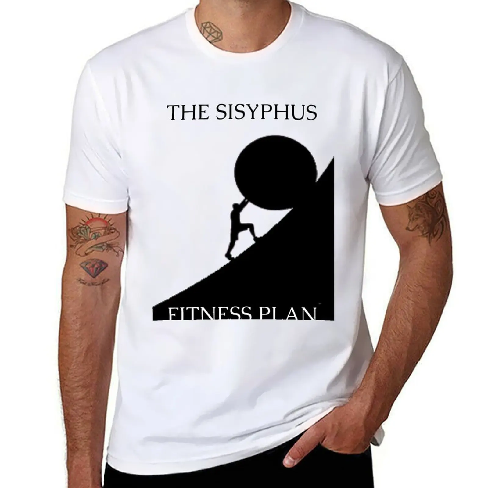

funny tshirt shirts humor anime The t man shirt Plan t Fitness dark casual Sisyphus T-Shirt
