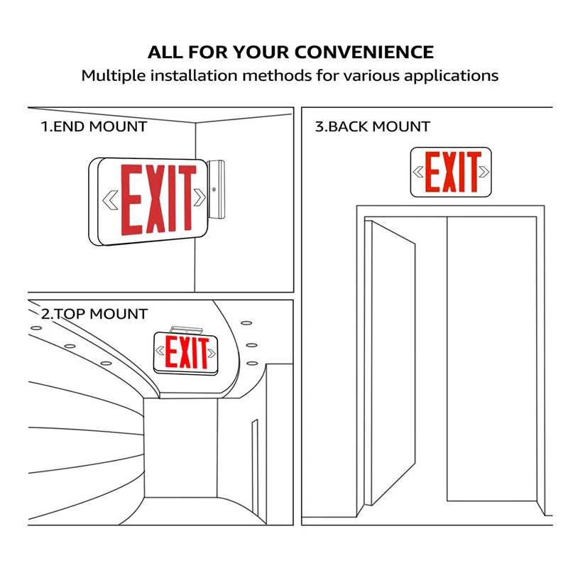 LED Exit Sign Ac110v/220V สีแดงสีเขียวทางออกฉุกเฉินไฟเพื่อความปลอดภัยคำเตือนโคมไฟสำหรับหลอดไฟโรงแรม mall School