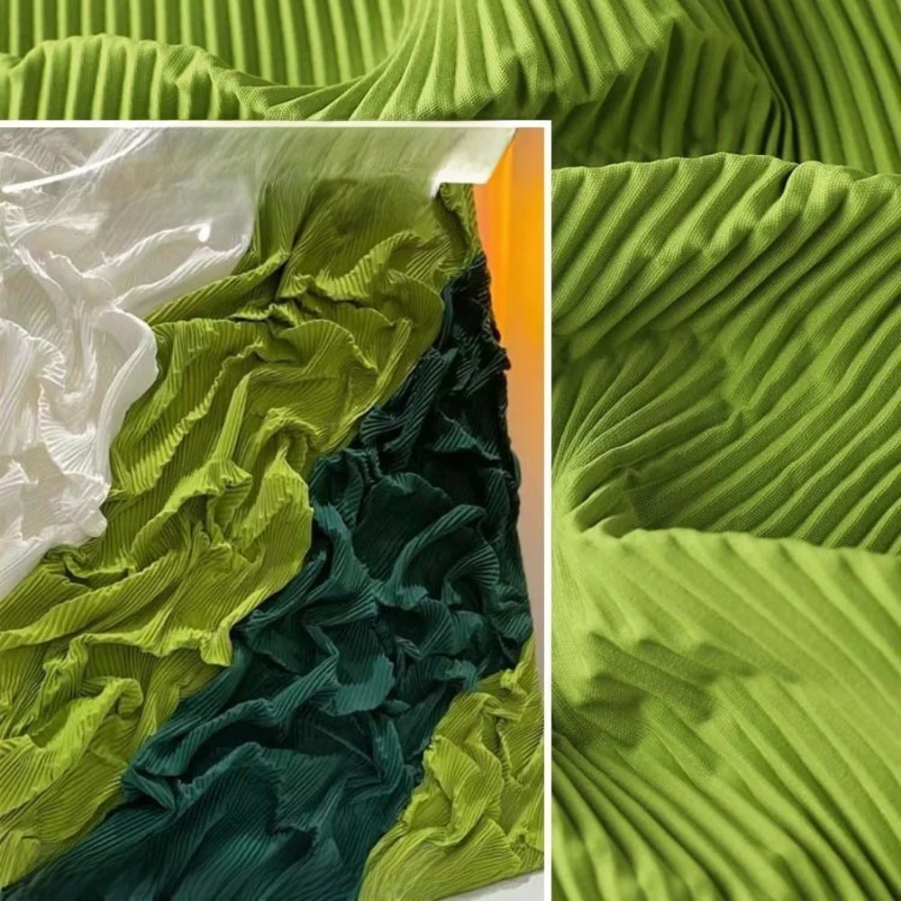 150X100cm Pleated Fabric Textured Fabric Micro Elastic Chiffon Fabric Soft Crepe Rose Flower Pattern Plisse Cloth Fashion Dress