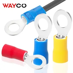 50PCS Ring Crimp Terminal M4/M5/M6 Round Plugs Pre-insulated Ferrules Lugs For Splice Electricals Cable Wire End Connectors