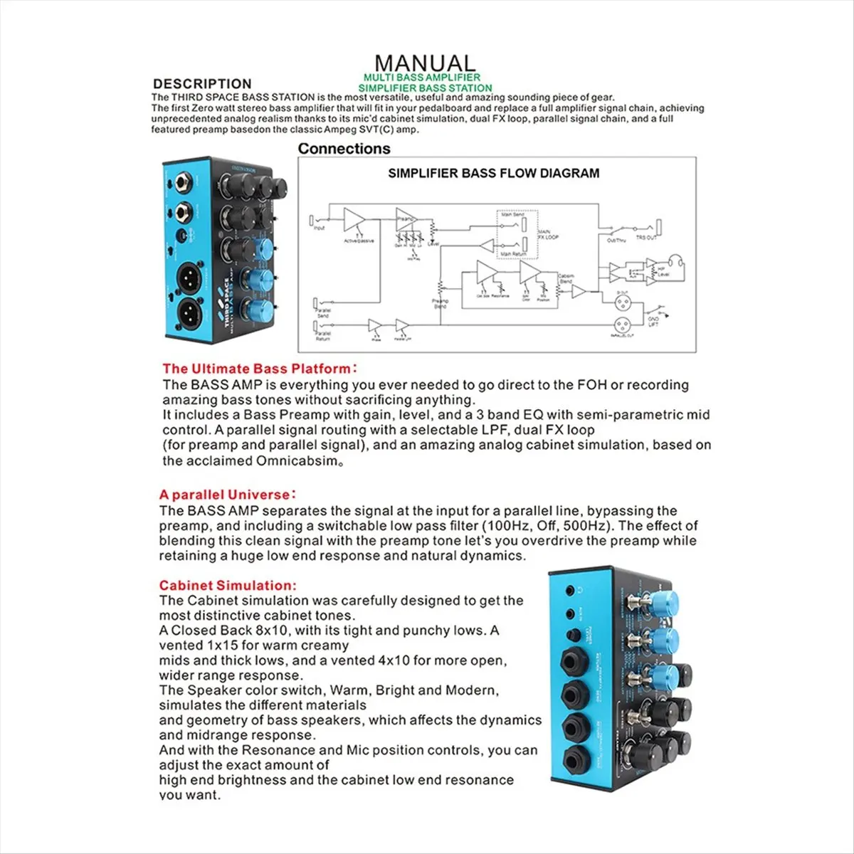 Sep.HOT~ Third Space Multi Amp Pedal Integrated Simplifier Station & Cabinet Sim Effect for Electric