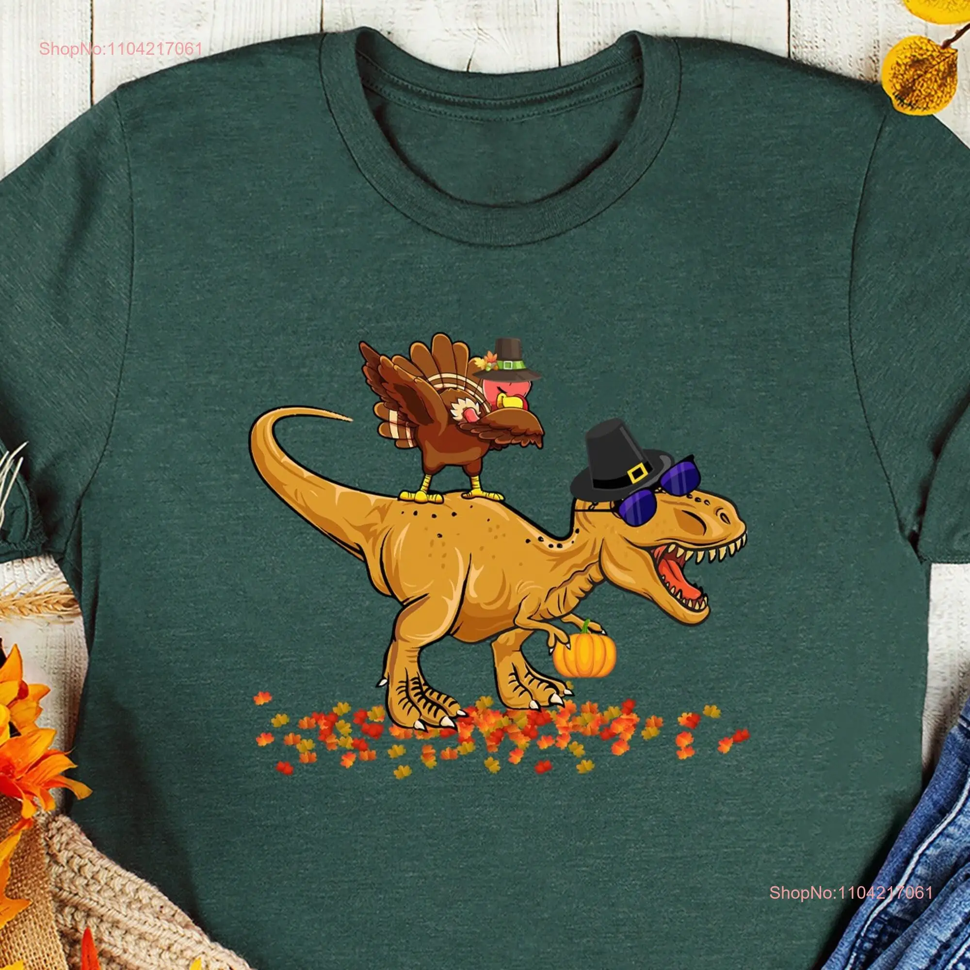 Dabbing Turkey T Shirt Pumpkin Rex Autumn Leaves Sweater Fall Thanksgiving SweaT  long or short sleeves