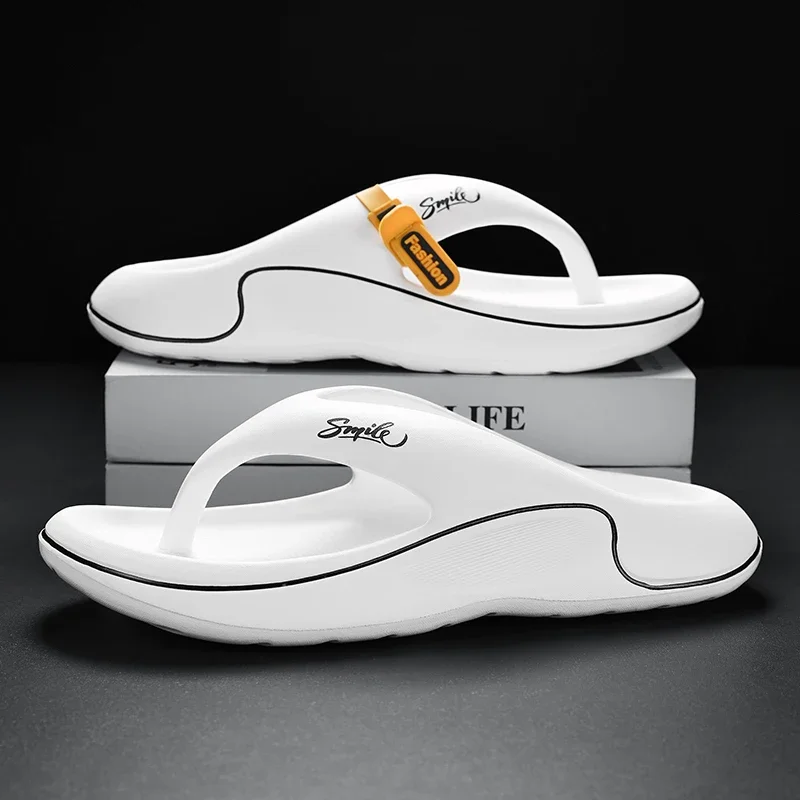 Summer New Men's Flip Flops Indoor Outdoor Beach Sandals Thick Soft Sole Bathroom Slides Shoes Man Non-slip Home Slippers Clogs