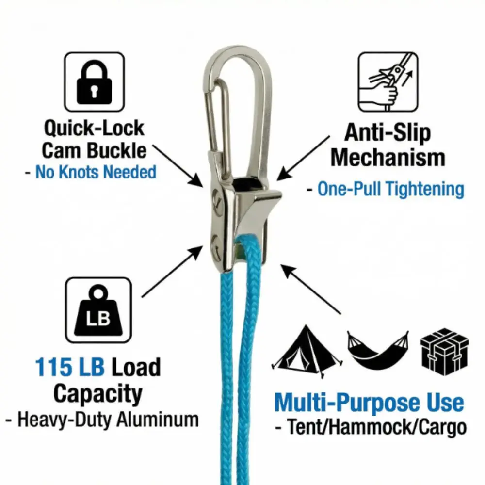 

Tool Heavy-Duty Rope Tightening Tool Retractable Tie Down Heavy-Duty Tie Down Rope Tensioner Hammock