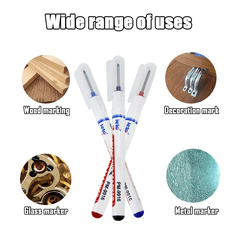 20mm lange Kopf markierungen rot/schwarz/blau/weiß Tinte Badezimmer Holz bearbeitung Dekoration Mehrzweck tiefe Loch wasserdichte Markierung stifte