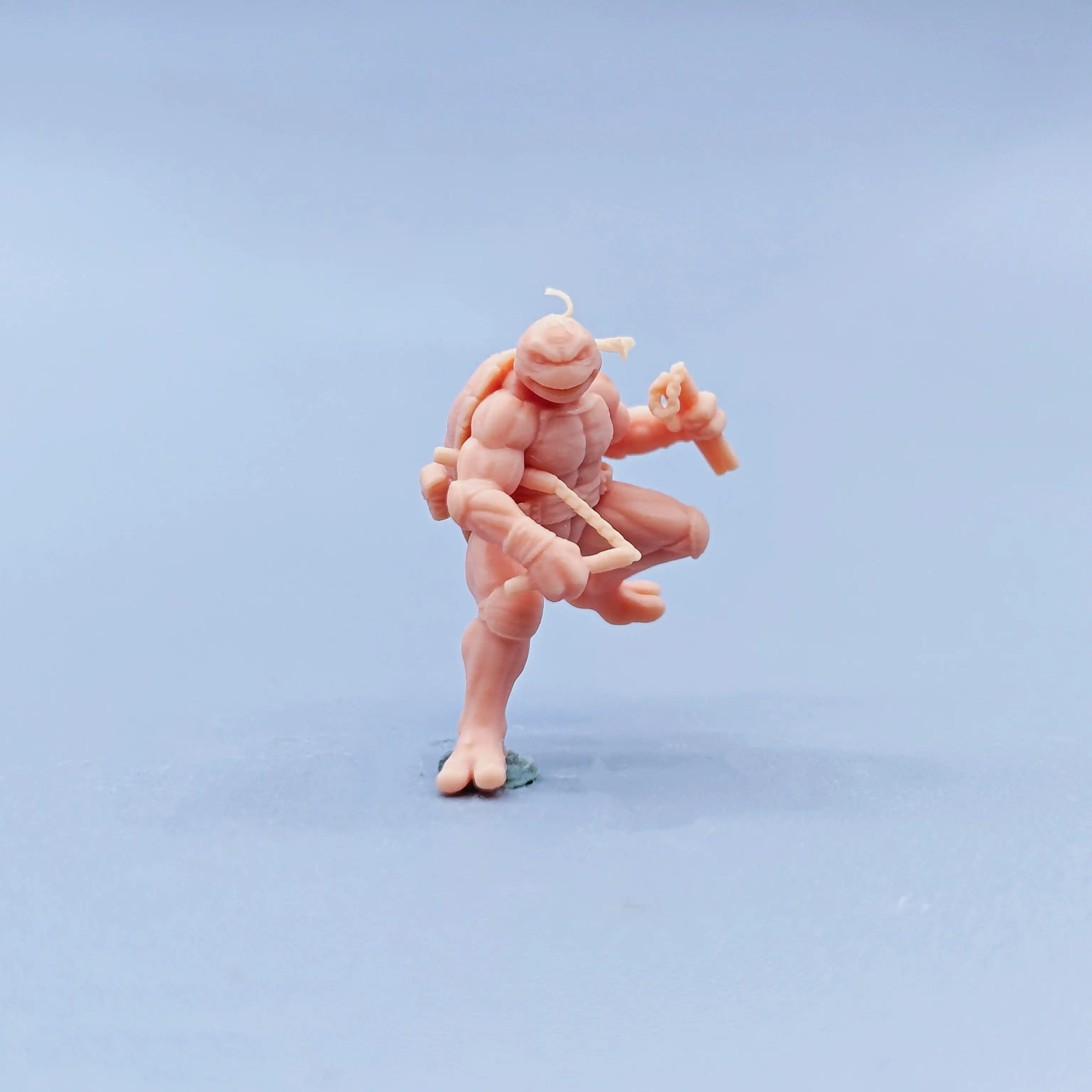 1/64 Figurines Scale Model Resin Ninja Half Squat Michelangelo Uncolored Miniatures Diorama Hand-painted C829