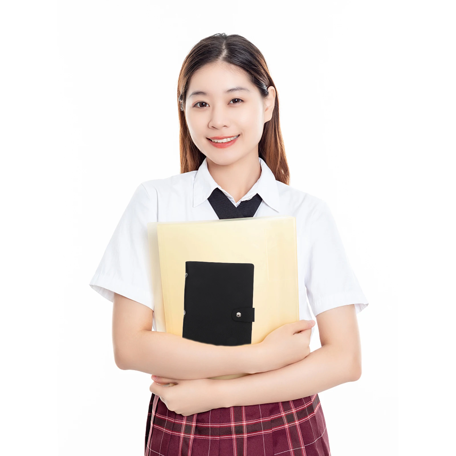 

1pc Invoice Folder Pu Waterproof Document Holder Office Bill Storage Album Multi-Function File Organizer Portable Receipt