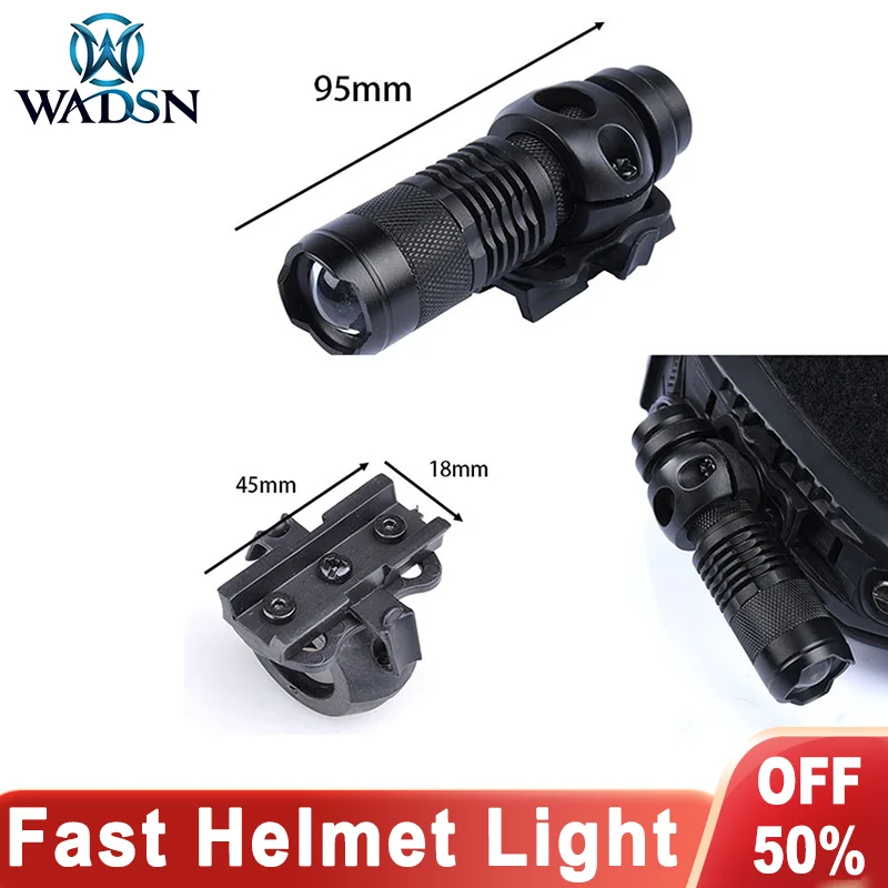 WADSN Helmet Light Tactica MINI Scout Flashlight White Strobe Light 20mm Rail Fast Mount Base Hunting Weapon Airsoft Accessories