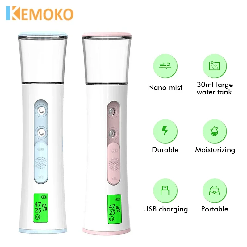 

Nano Spray Facial Steamer Mini Humidifier Portable Wireless Cool Mist Maker Fogger Hydration Humidifier Skin Care Spa Nano Spray