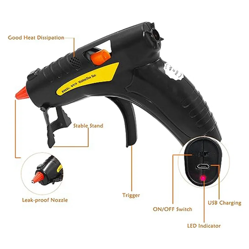 

A15F-Hot Melt Glue Machine With 50 Glue Sticks, Lithium Electric Hot Melt Machine, Rechargeable, Manual Repair Stick Tool