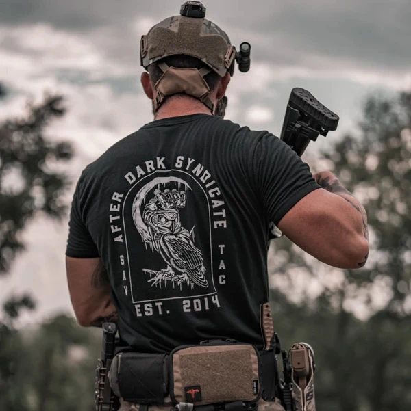 Herrenbekleidung, lässige taktische T-Shirts, Streetwear, 100 % Baumwolle, lockere Oberteile, atmungsaktiv, bequem, T-Shirt für Militärbegeisterte – Detail 6
