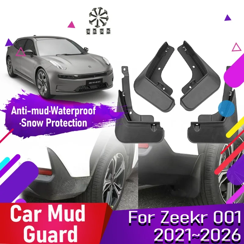 

Car Mud Guards For Geely Zeekr 001 2021 2022 2023 2024 2025 2026 ABS Front Rear Wheel Mudguard Fender Flare Mud Auto Accessories