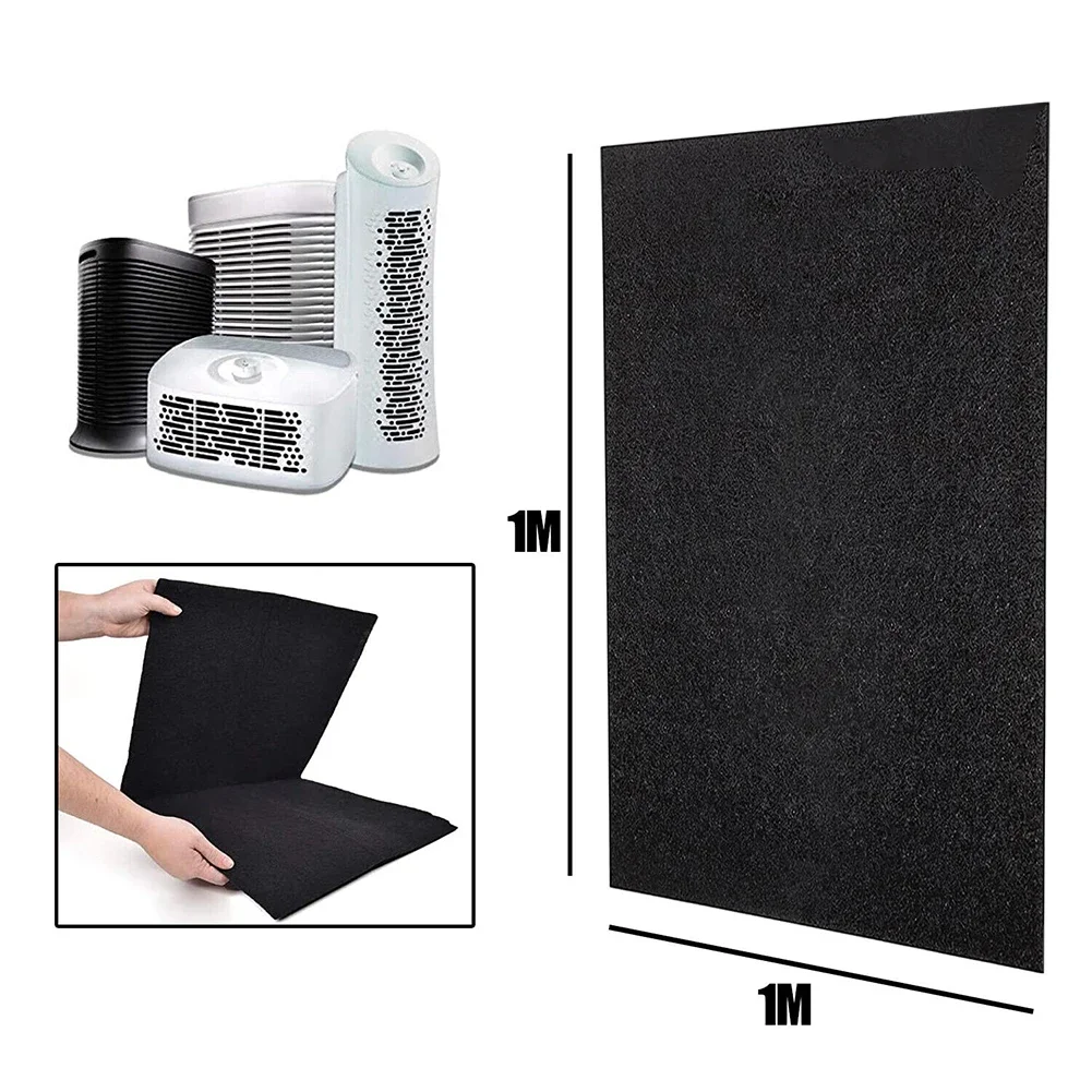 Black Range Hood Filter Air Quality Filter Odour Control Filter Easy To Cut Efficient Filtration Grease Collection