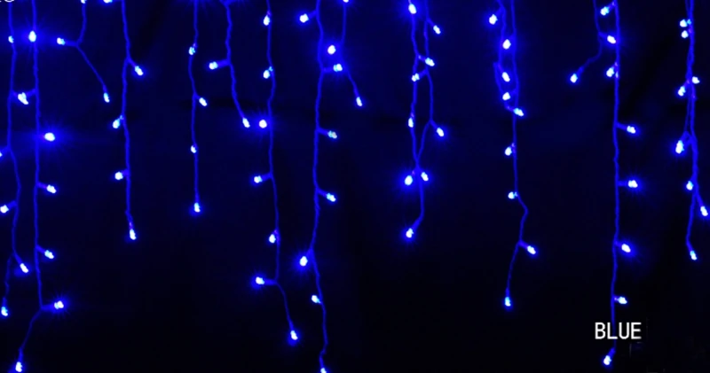 5M Christmas Garland LED Curtain Icicle String Lights Droop 0.4-0.6m AC 220V Garden Street Outdoor Decorative Holiday Light