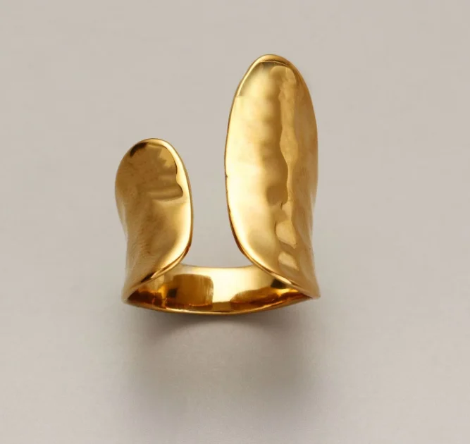 1 Simple Gold Couple Ring New Fashion Retro Punk Irregular Geometry Perfect for a Birthday Party Gift