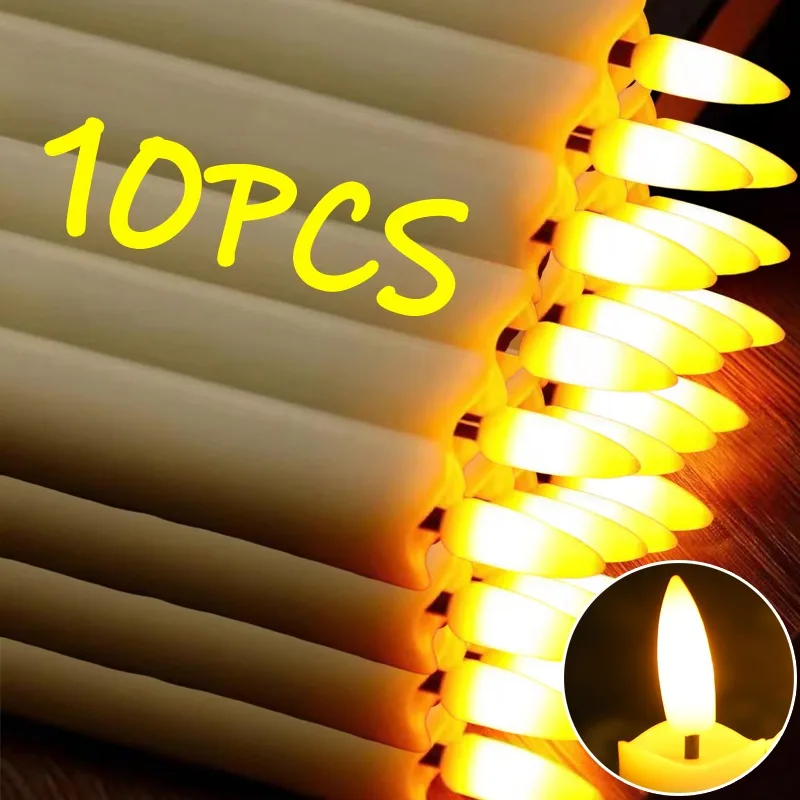 

Long LED Candles Flameless Candle Lights Battery Powered Warm Light Candle Lamps for Home Christmas Halloween Party Decoration