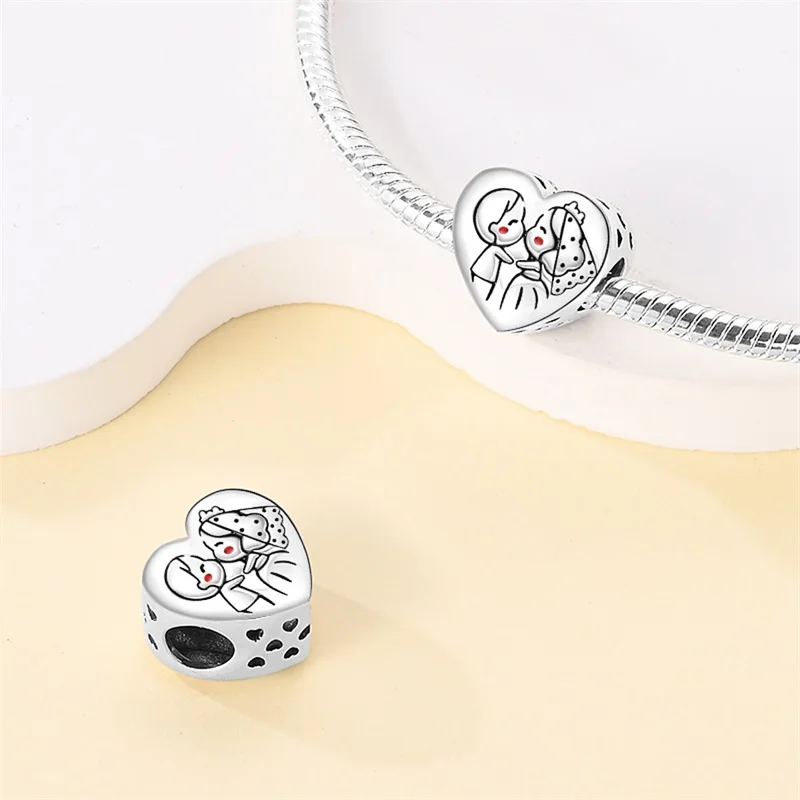 New 925 Silver Color Romantic Love Letter Wedding Dress Charms Beads Fit Pandora 925 Original Bracelet DIY Jewelry Proposal Gift