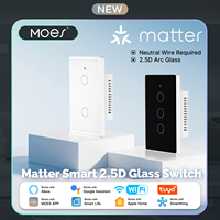 MOES Tuya Matter WiFi Smart Light Switch 2.5D US Verison Neutral Wire Required With Alexa Google Home Apple Homekit Smartthings