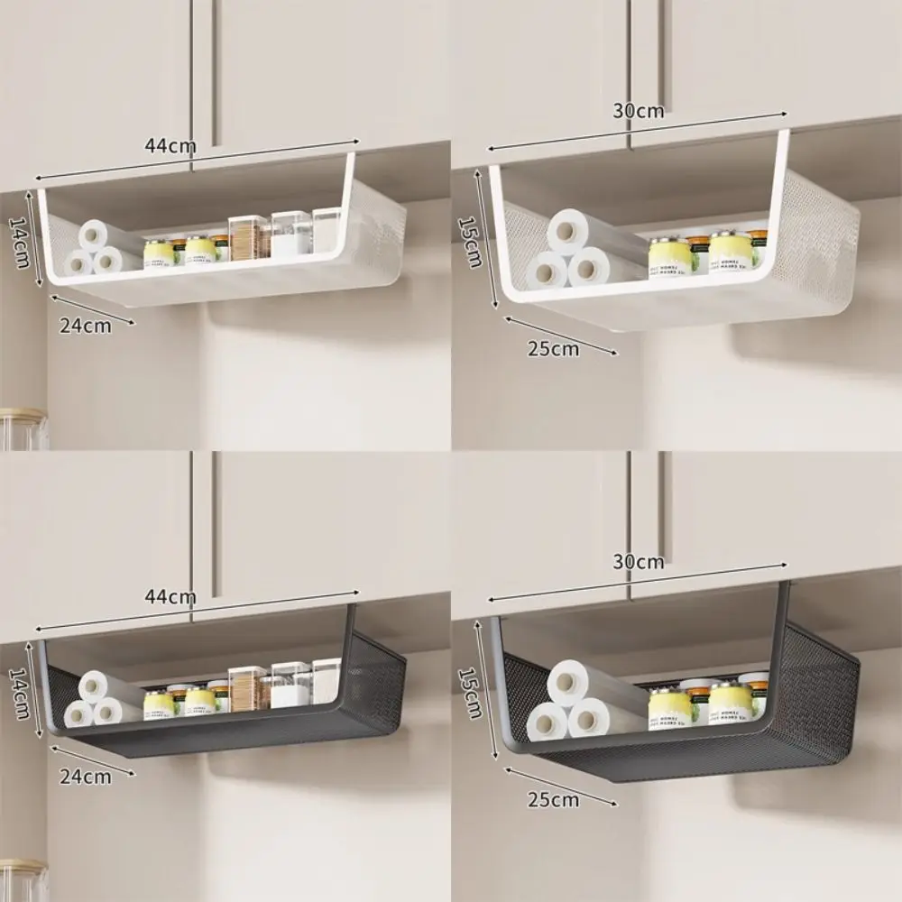 Wall Mounted Hanging Spice Basket Metal Net Pull Out Design Storage Rack Large Capacity Cabinet Organizer Wardrobe Storage