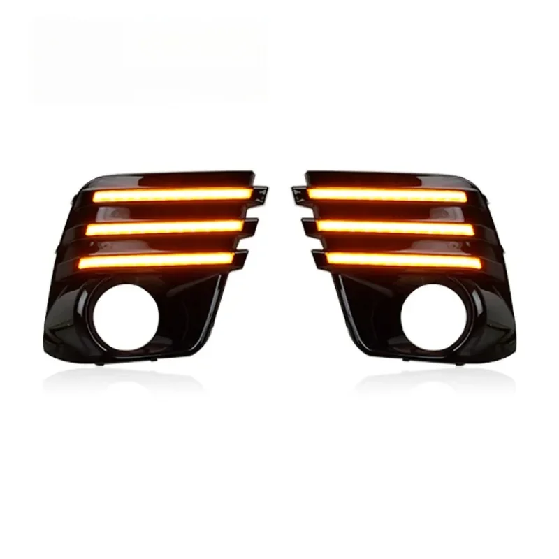 Car LED DRL Yellow Turn Signal Daytime Running Light Fog Lights Modification 12V Daylights For Subaru Forester 2022-2024