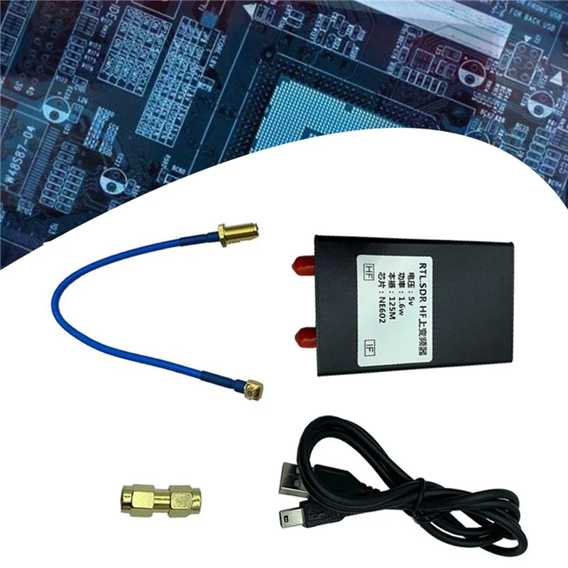 

A01F-2X RTL-SDR NE602 125 МГц 1,6 Вт 150 К-30 МГц обновленный преобразователь для приемника RTL2383U RTL-SDR со соединительным кабелем