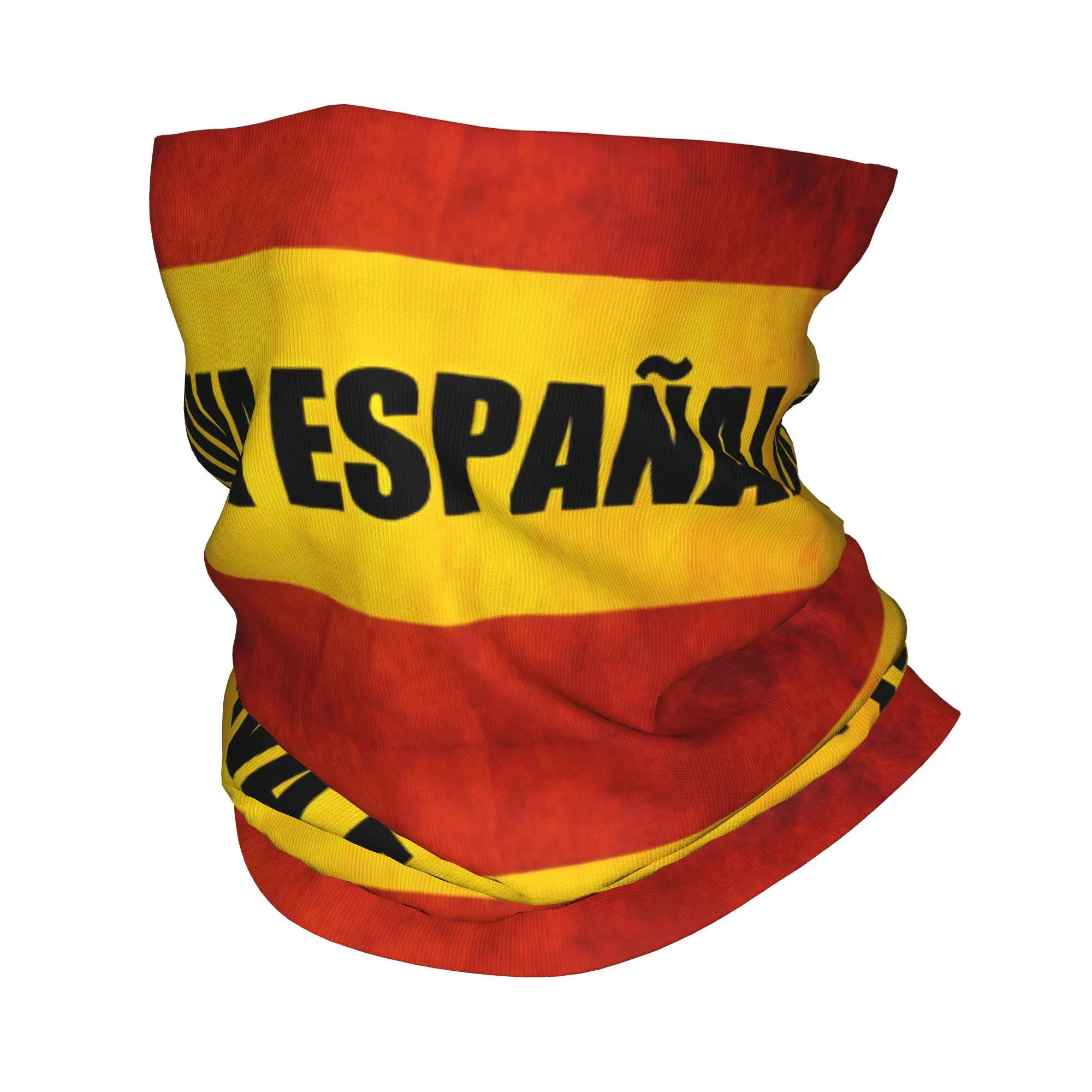 Custom Retro Spained Flag Neck Gaiter Women Men UV Face Shield Winter Spainish Emblem Civil Guard Bandana Scarf for Cycling