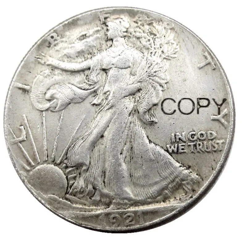 Metade Dólar Copy Coins Banhado A Prata, Walking Liberty Coins, US 1920, RP