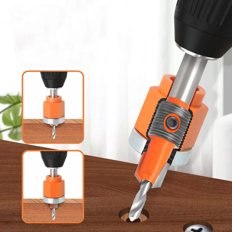 Forstner Bit Set with Edge Banding Punching Pliers Countersink Drill Bit Woodworking Screw Extractor Demolition Wood Drilling